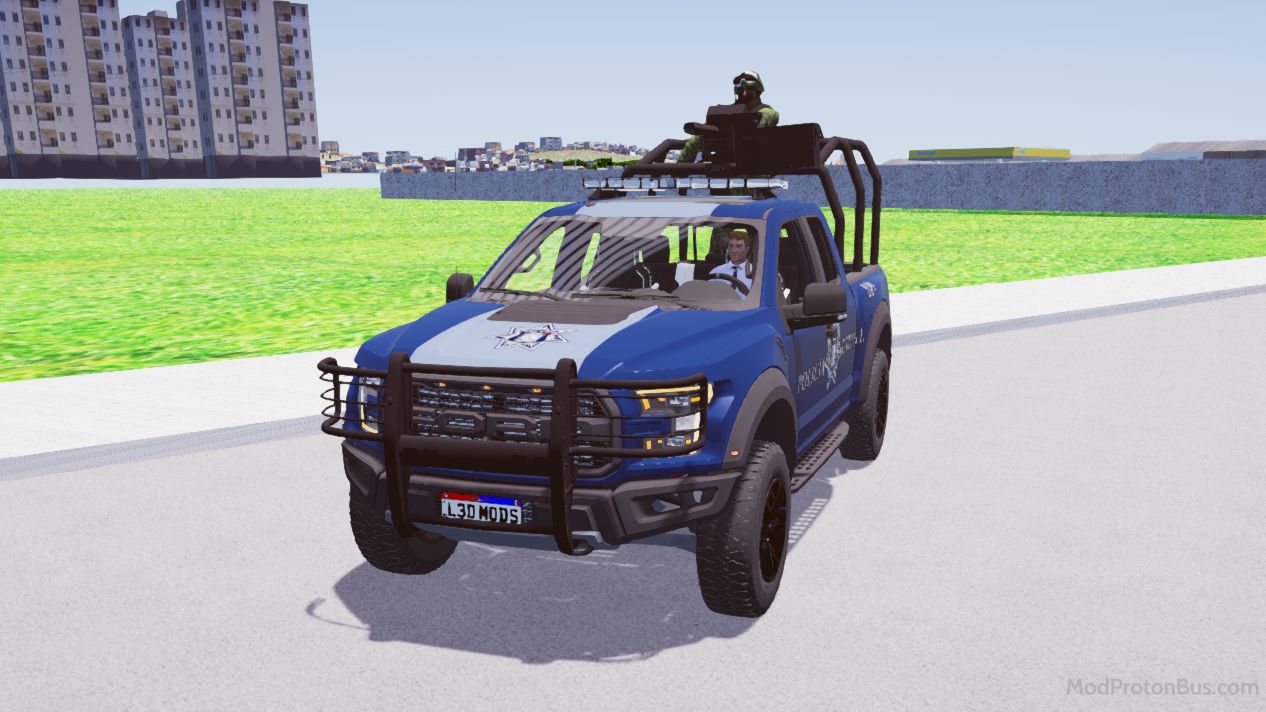 Download Mod Ford Raptor Policia Car for Proton Bus Simulator