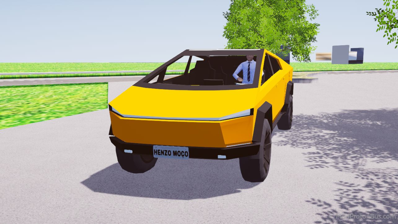 Download Mod Tesla Cybertruck Car for Proton Bus Simulator (PBSU & PBSR)