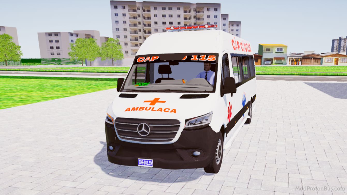 Download Mod Mercedes-Benz Sprinter 2020 Ambulance for Proton Bus Simulator (PBSU & PBSR)